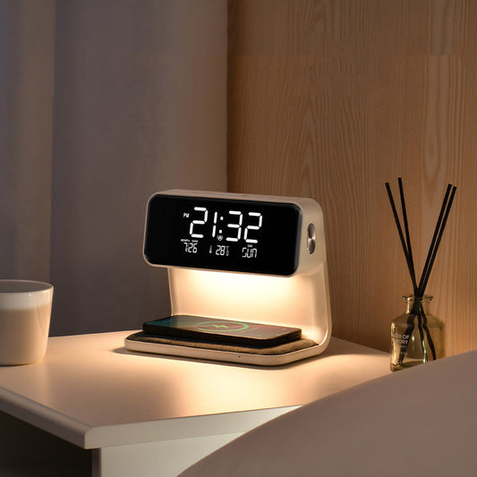 3-in-1 Wireless Charging LCD Screen Alarm Clock and Lamp Naash