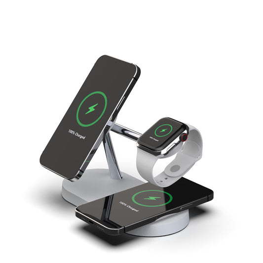 Five-In-One Magnetic Wireless Charging Watch Headset Desktop Mobile Phone Holder Charger Naash