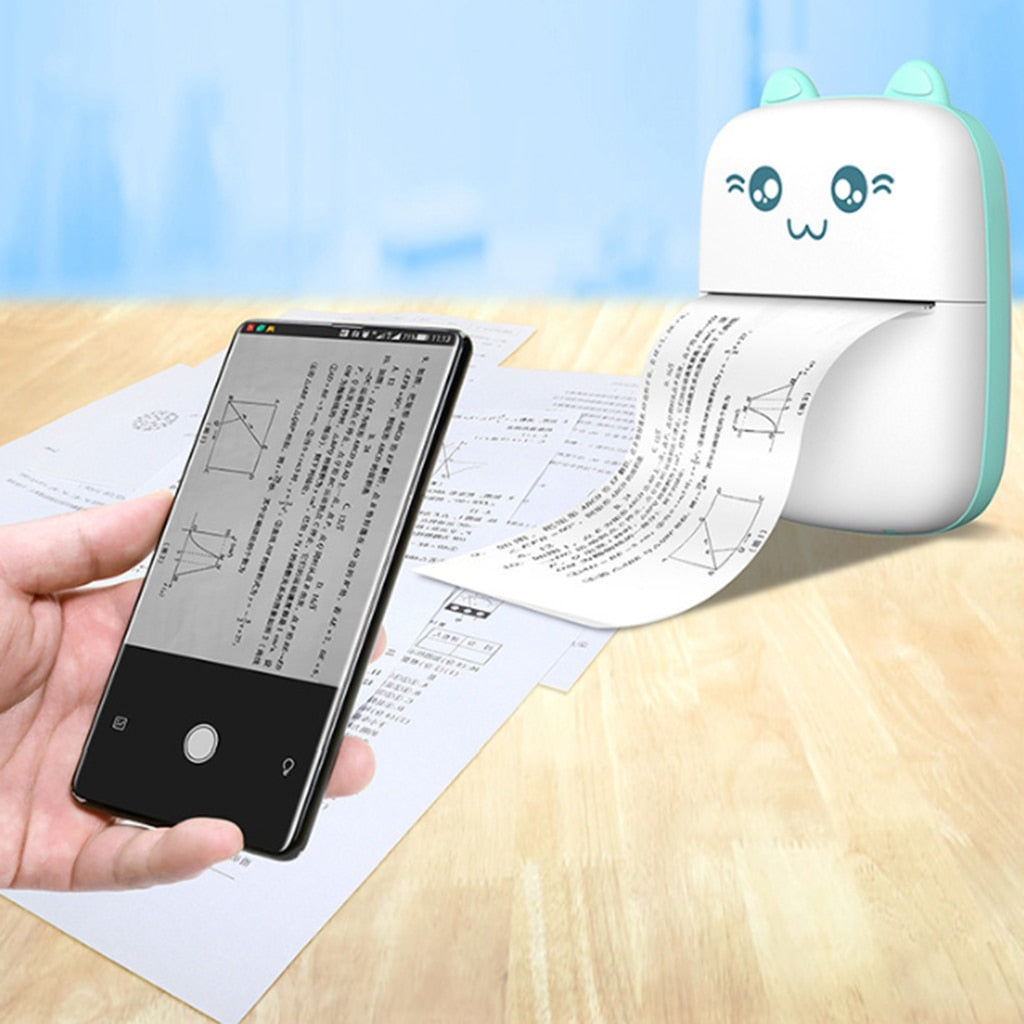Mini Printer Portable Mini Bluetooth WiFi New Wrong Printer Mobile Phone Photo Title Note Hot Print Pocket Student Error Label Printer Naash