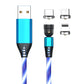 540 Rotate Luminous Magnetic Cable 3A Fast Charging Mobile Phone Charge Cable For LED Micro USB Type C For I Phone Cable Naash