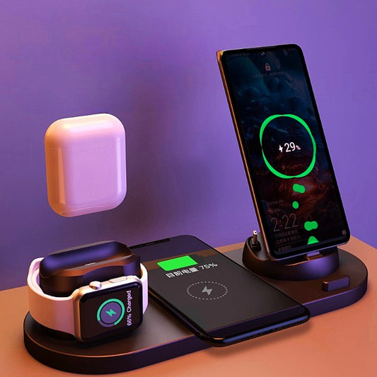 Wireless Charger For IPhone Fast Charger For Phone Fast Charging Pad For Phone Watch 6 In 1 Charging Dock Station Naash